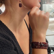 Silver Garnet Earrings