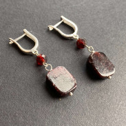 Silver Garnet Earrings