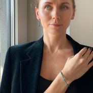 Комплект подарунковий (Браслет та Сережки) Хризоколла натуральна в сріблі