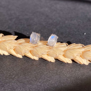 Studs Adular (Moonstone) in silver