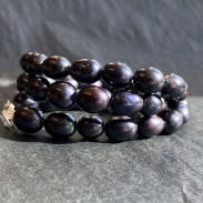 Choker Pearl black natural