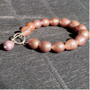 Bracelet with pink natural pearls