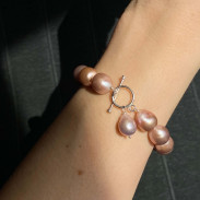 Bracelet with pink natural pearls