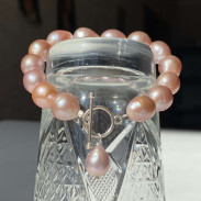 Bracelet with pink natural pearls