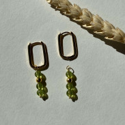 Earrings with Chrysolite in silver