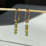 Earrings with Chrysolite in silver