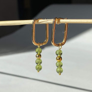 Earrings with Chrysolite in silver