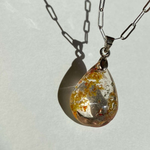 Pendant Landscape quartz natural lodolite phantom or aquarium quartz