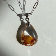 Pendant Landscape quartz natural lodolite phantom or aquarium quartz