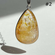 Pendant Landscape quartz natural lodolite phantom or aquarium quartz