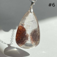 Pendant Landscape quartz natural lodolite phantom or aquarium quartz