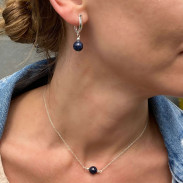 Silver Sapphire Earrings