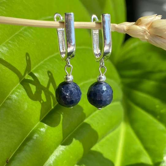 Silver Sapphire Earrings