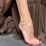 Natural zircon ankle bracelet