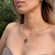 Pendant Landscape quartz natural lodolite phantom or aquarium quartz