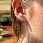 Studs Adular (Moonstone) in silver