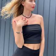 Choker Pearl black natural
