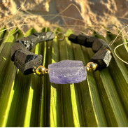 Earrings Black tourmaline natural unprocessed
