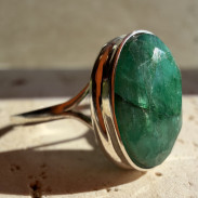 Silver Emerald Ring