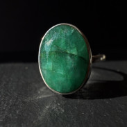 Silver Emerald Ring