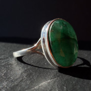 Silver Emerald Ring