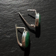 Earrings with natural emerald in silver
