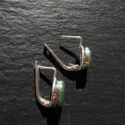 Earrings with natural emerald in silver