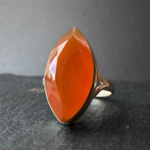 A ring made of natural Carnelian in silver