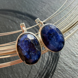 Silver Sapphire Earrings