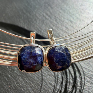 Silver Sapphire Earrings