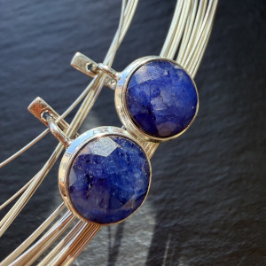 Silver Sapphire Earrings