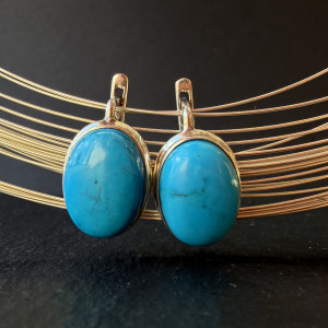 Earrings with Natural Turquoise