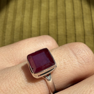 Silver ruby ring
