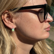 Earrings with Ethiopian Opal natural silver