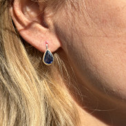 Earrings Natural Cordierite (Iolite) made of silver