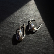 Earrings Natural Cordierite (Iolite) made of silver