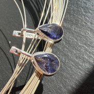 Earrings Natural Cordierite (Iolite) made of silver