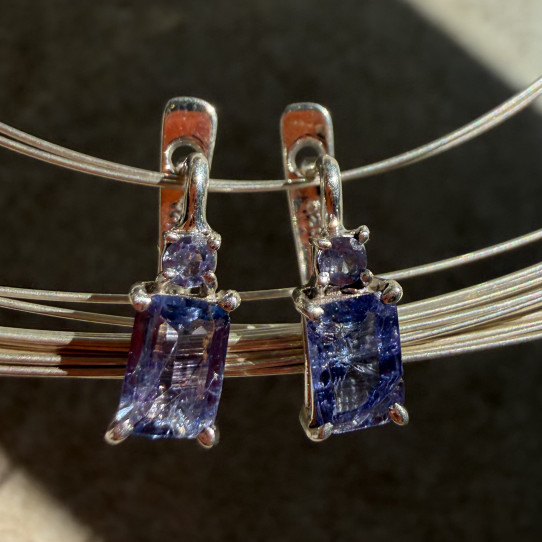 Silver Tanzanite Earrings