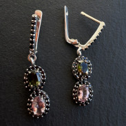Earrings Tourmaline natural