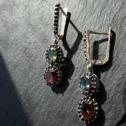 Earrings Tourmaline natural