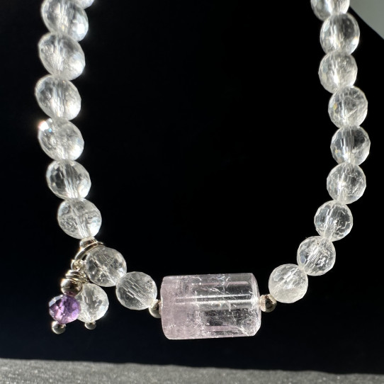 Natural Rhinestone Choker with Amethyst