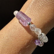 Natural Rhinestone Bracelet with Amethyst