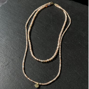 Set of two natural zircon chokers