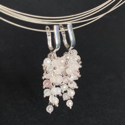Silver Earrings with Rose Quartz