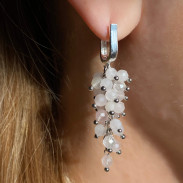 Silver Earrings with Rose Quartz
