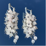 Silver Earrings with Rose Quartz