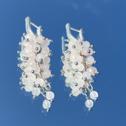 Silver Earrings with Rose Quartz