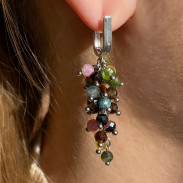 Earrings with natural tourmalines