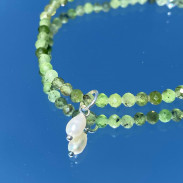Set of 2 Bracelets, Jade and Pearl