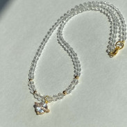 Pendant Planet on a choker made of Natural Rock Crystal